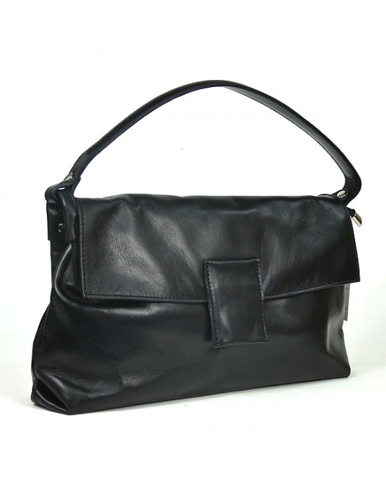 Black Italian Leather Handbag - HANDBAGS - 73.00