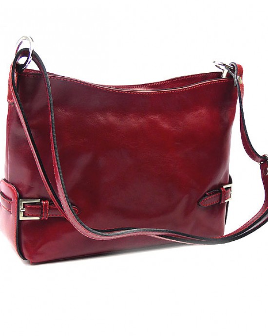 Italian Red Leather Shoulder Bag |Kiena Jewellery|Vera Pelle